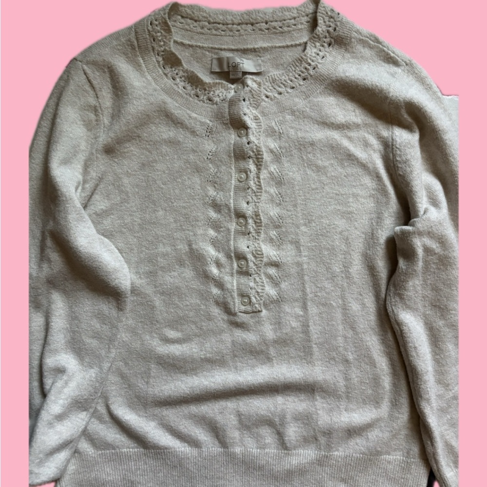 Elegant Cream Sweater cardigan button